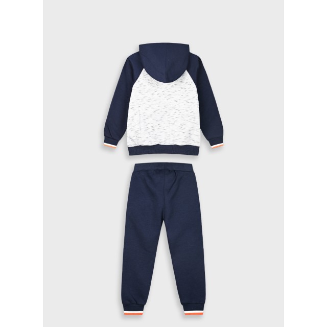 Fleece tracksuit with jacket and peached inside for boys | Blu navy
