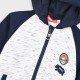 Fleece tracksuit with jacket and peached inside for boys | NAVY