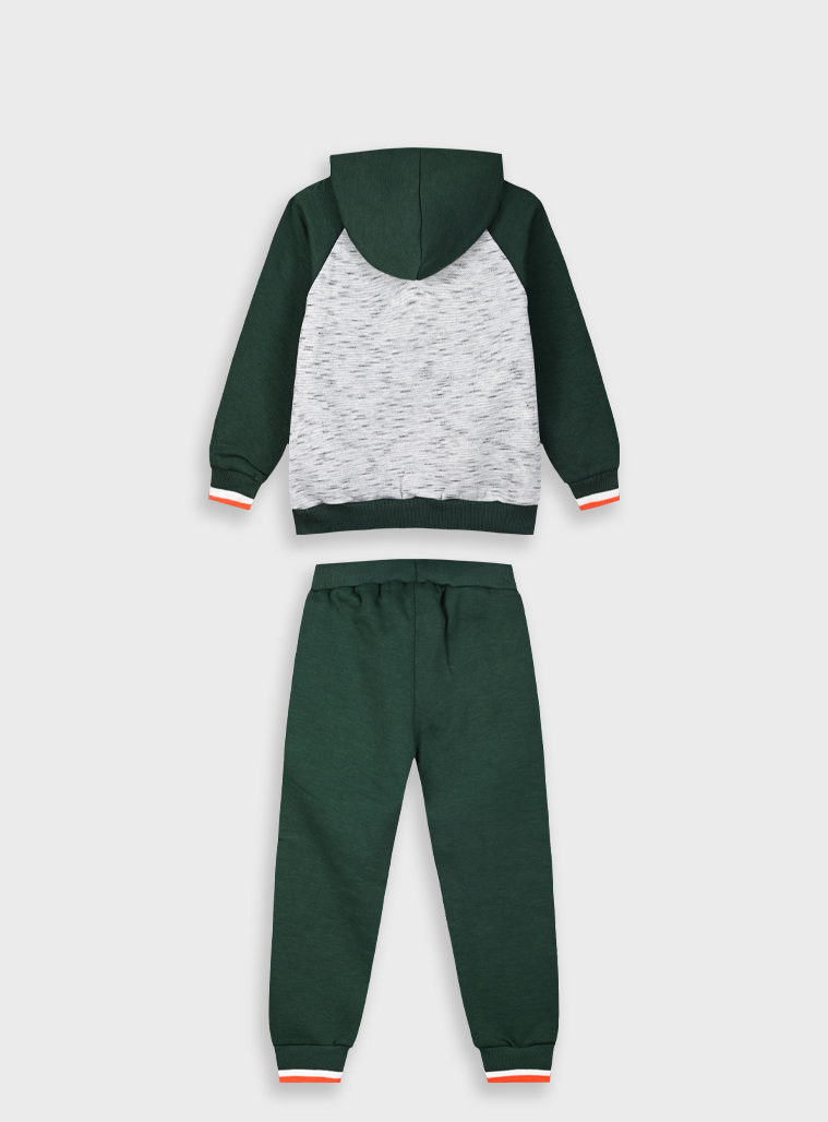 Fleece tracksuit with jacket and peached inside for boys | PETROL