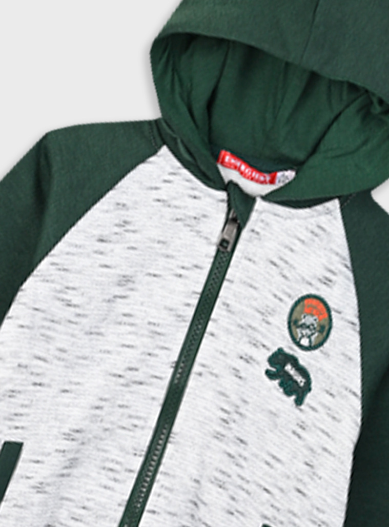 Fleece tracksuit with jacket and peached inside for boys | PETROL