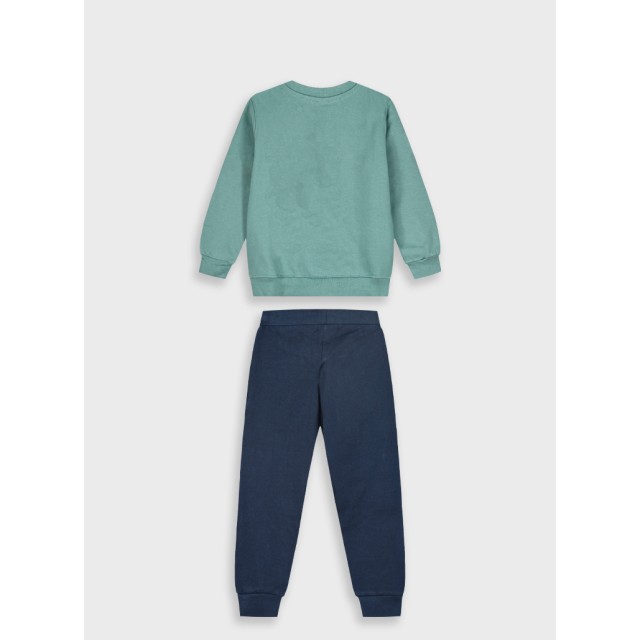 Fleece tracksuit with print for boy | Blu navy