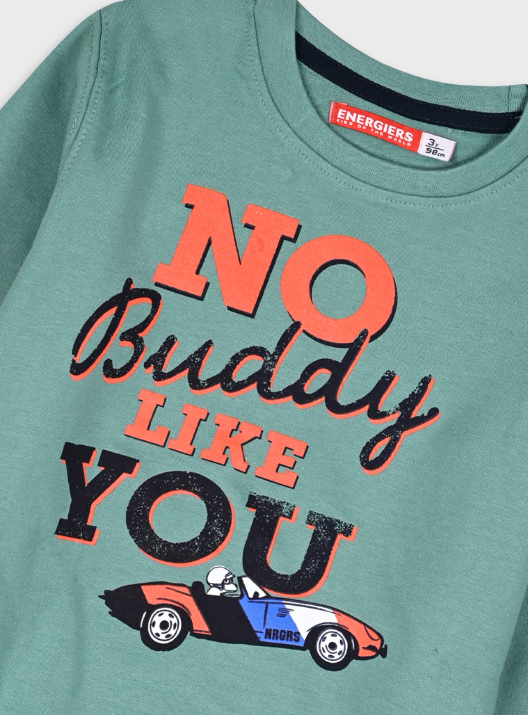 Fleece tracksuit with print for boy | NAVY