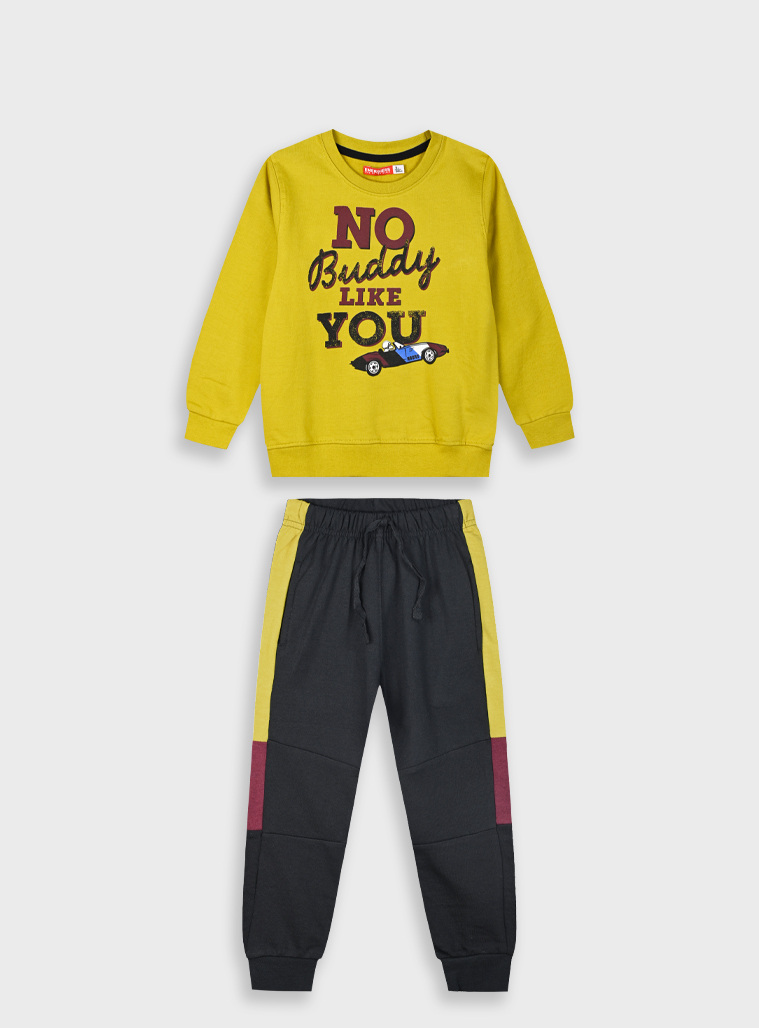 Σετ φούτερ φόρμα με τύπωμα για αγόρι | ΜΑΥΡΟ Σετ φούτερ φόρμα με τύπωμα για αγόρι | ΜΑΥΡΟ