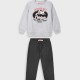 Fleece tracksuit with print for boy | BLACK