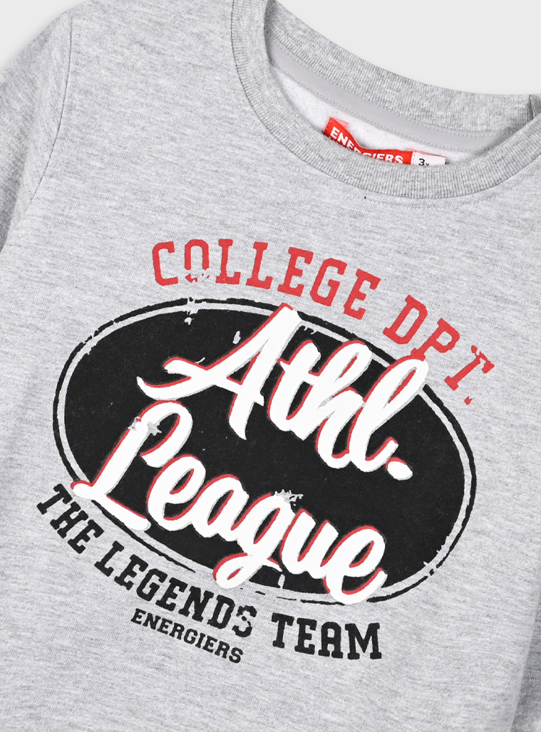 Fleece tracksuit with print for boy | BLACK