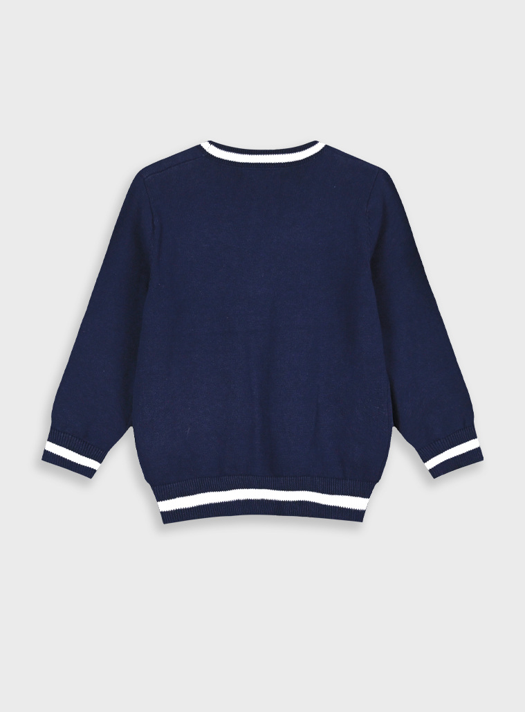 Knitted cotton cardigan for Boys | NAVY