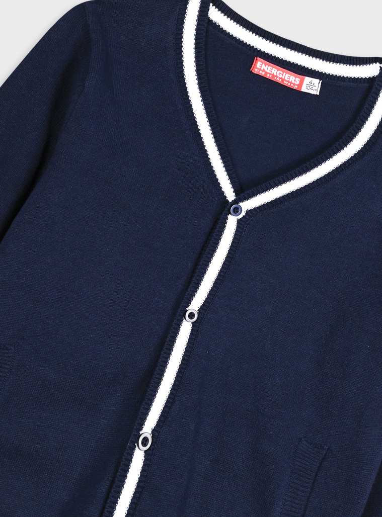 Knitted cotton cardigan for Boys | NAVY