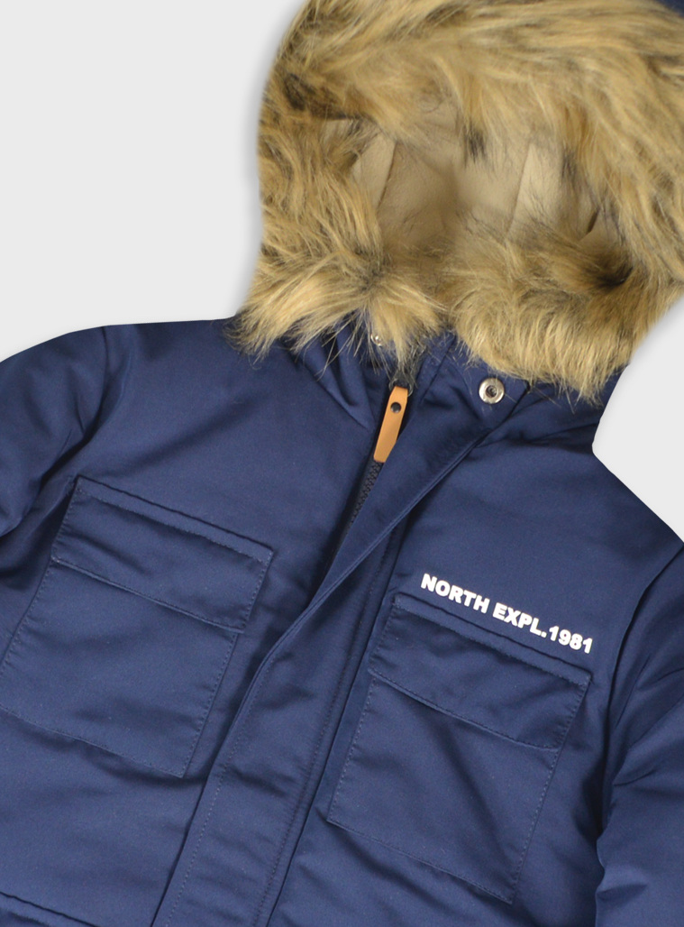 Boy΄s jacket with inner lining and hood | NAVY