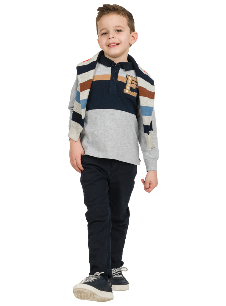 Elastic cotton pants for Boys | NAVY