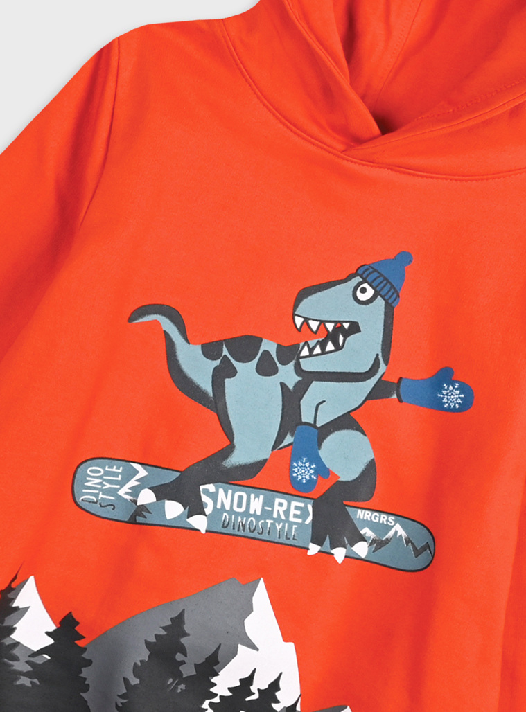 Boy΄s Fleece Tracksuit with hood | ANTHRACITE