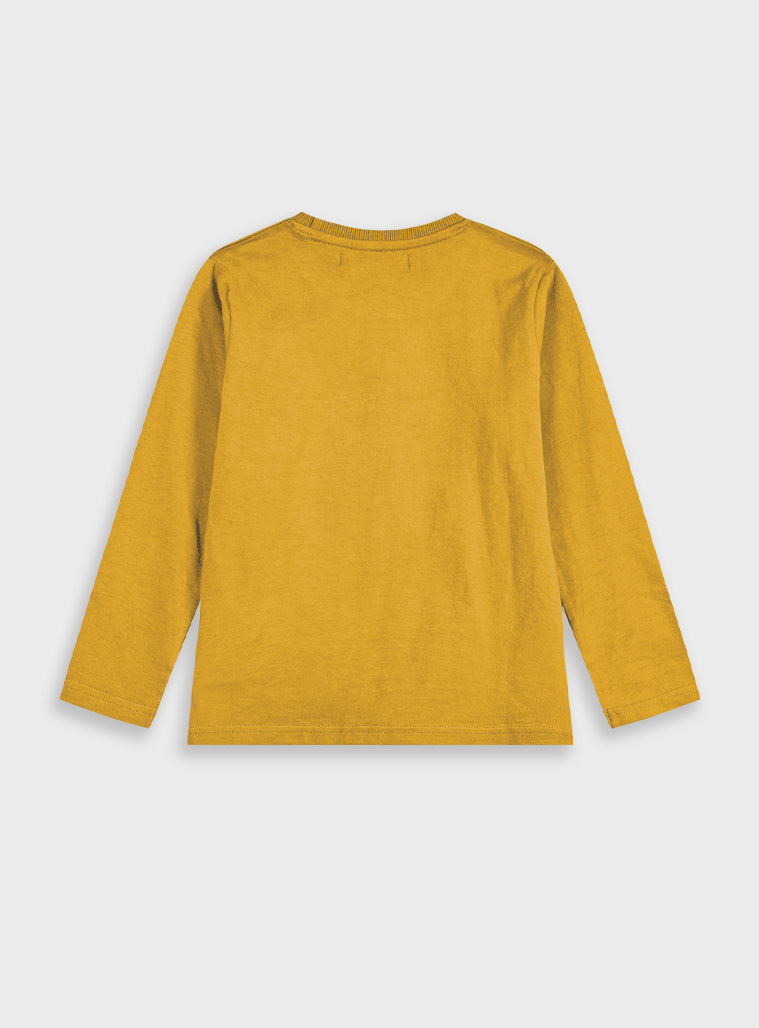 Boys΄ Mako Print Cotton T-Shirt | MUSTARD