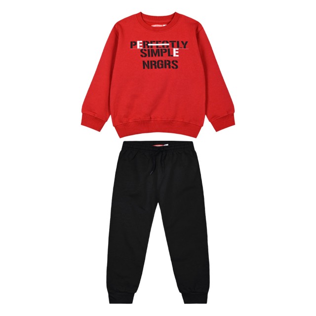 Φούτερ φόρμα με τύπωμα για αγόρι | ΜΑΥΡΟ