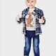 Elastic ripped jeans for boys | BLUE DENIM