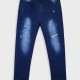 Elastic ripped jeans for boys | BLUE DENIM