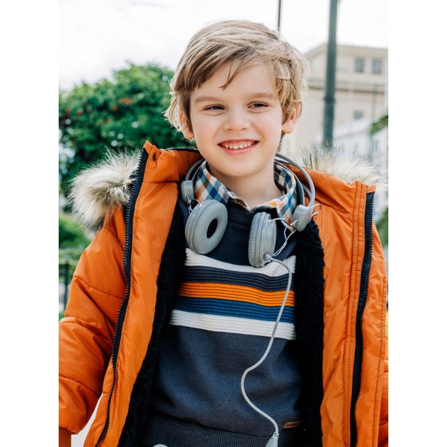 Coat with polar fleece lining for boys | AMBER