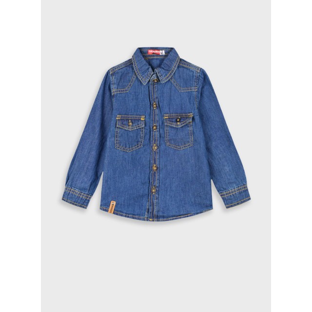 Denim button up shirt for boys | BLUE DENIM