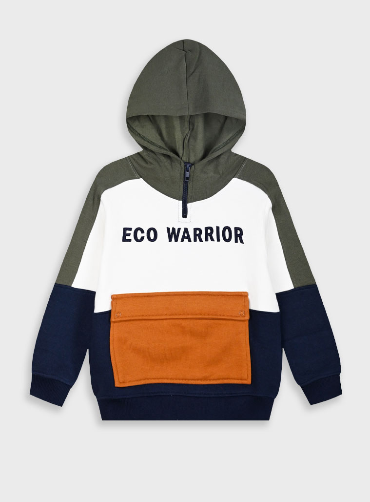 Fleece hoodie for boys | NAVY