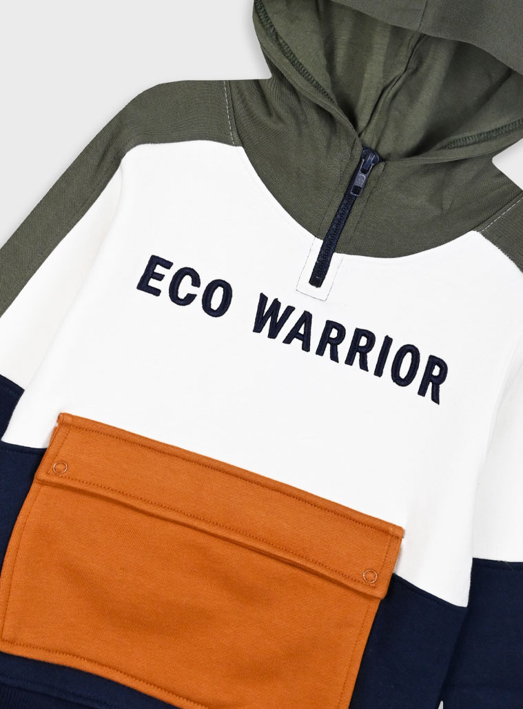 Fleece hoodie for boys | NAVY