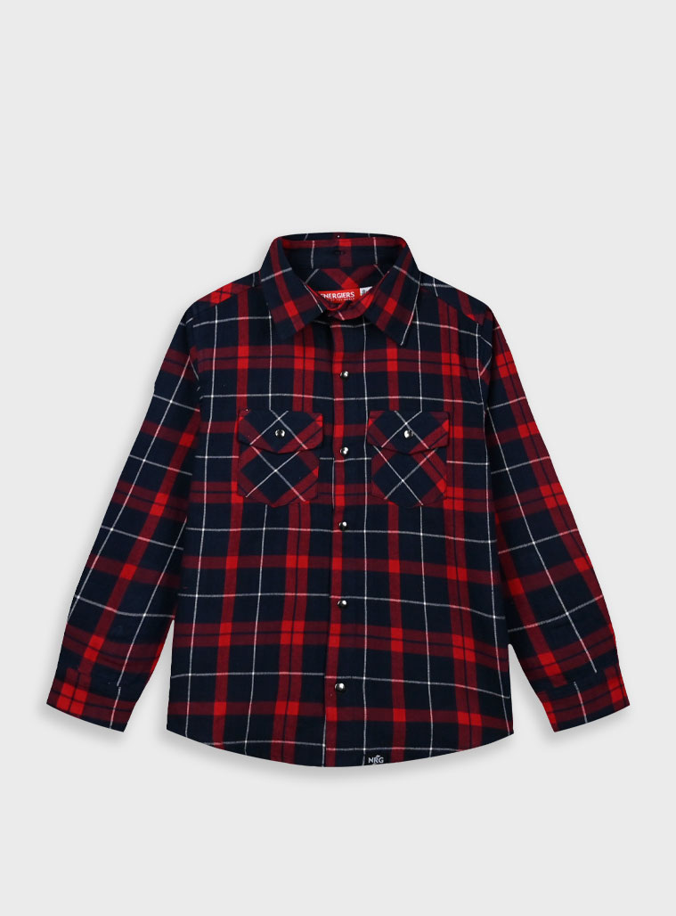 Checkered shirt with removable hood for boys | CHECK