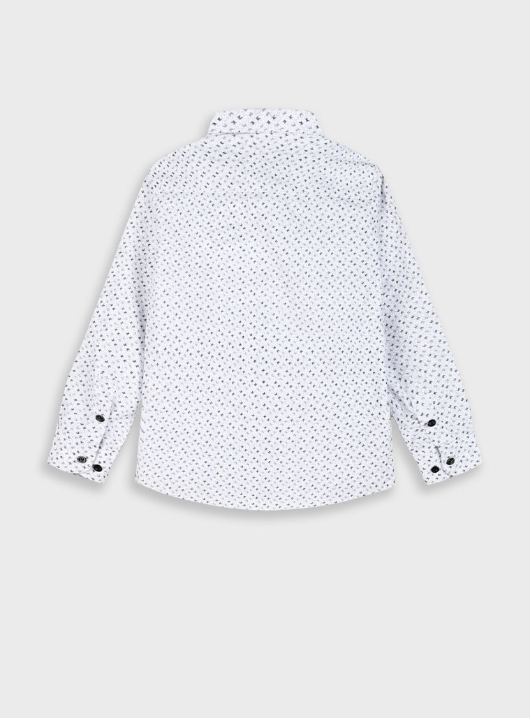 Printed button up shirt for boys | GREY