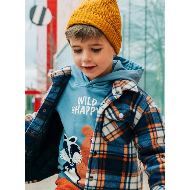 Checkered overshirt with snaps and pockets for boys | CHECK