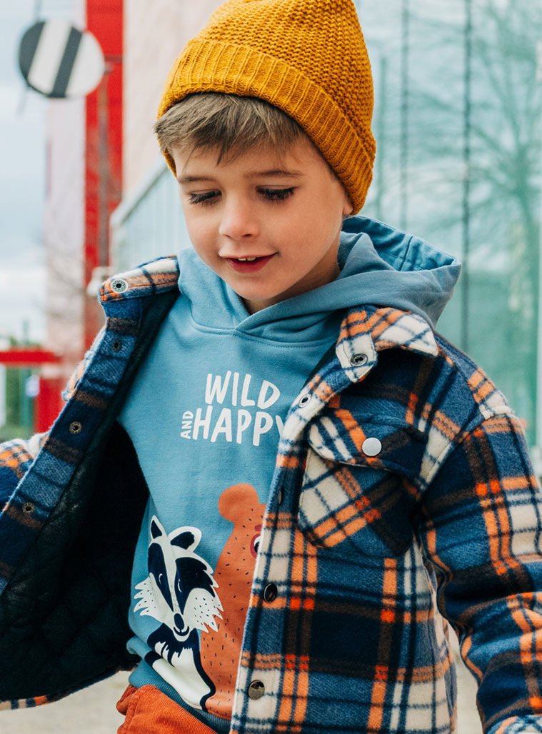 Checkered overshirt with snaps and pockets for boys | CHECK Checkered overshirt with snaps and pockets for boys | CHECK