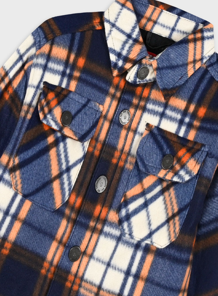 Checkered overshirt with snaps and pockets for boys | CHECK