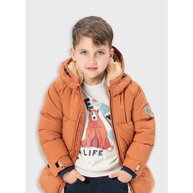Fleece sweatshirt for boys | ECRU MELANGE Fleece sweatshirt for boys | ECRU MELANGE