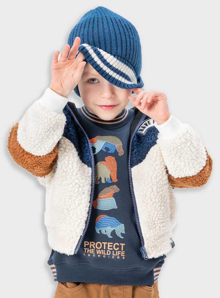 Fleece sweatshirt for boys | NAVY