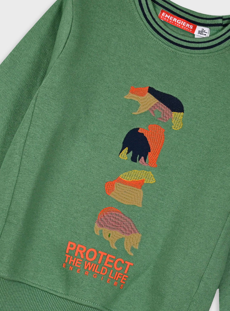 Fleece sweatshirt for boys | GRASS GREEN Fleece sweatshirt for boys | GRASS GREEN