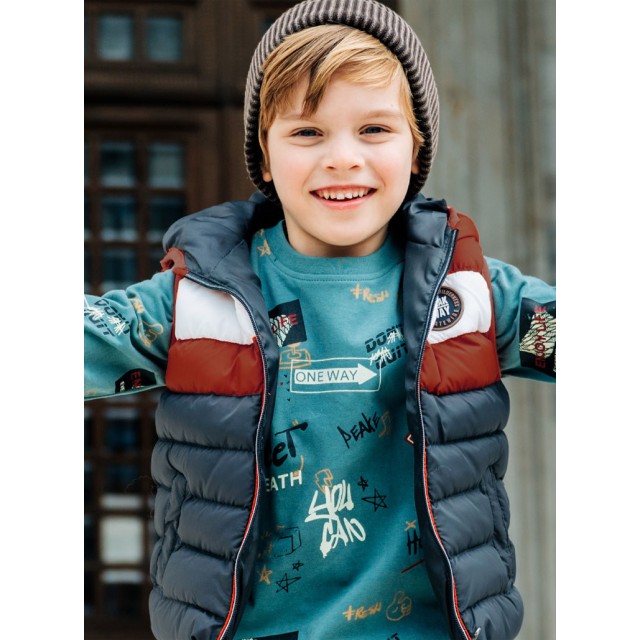 Puffer vest jacket for boys | ANTHRACITE