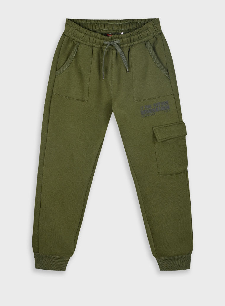 Fleece sweatpants for boys | KHAKI Fleece sweatpants for boys | KHAKI