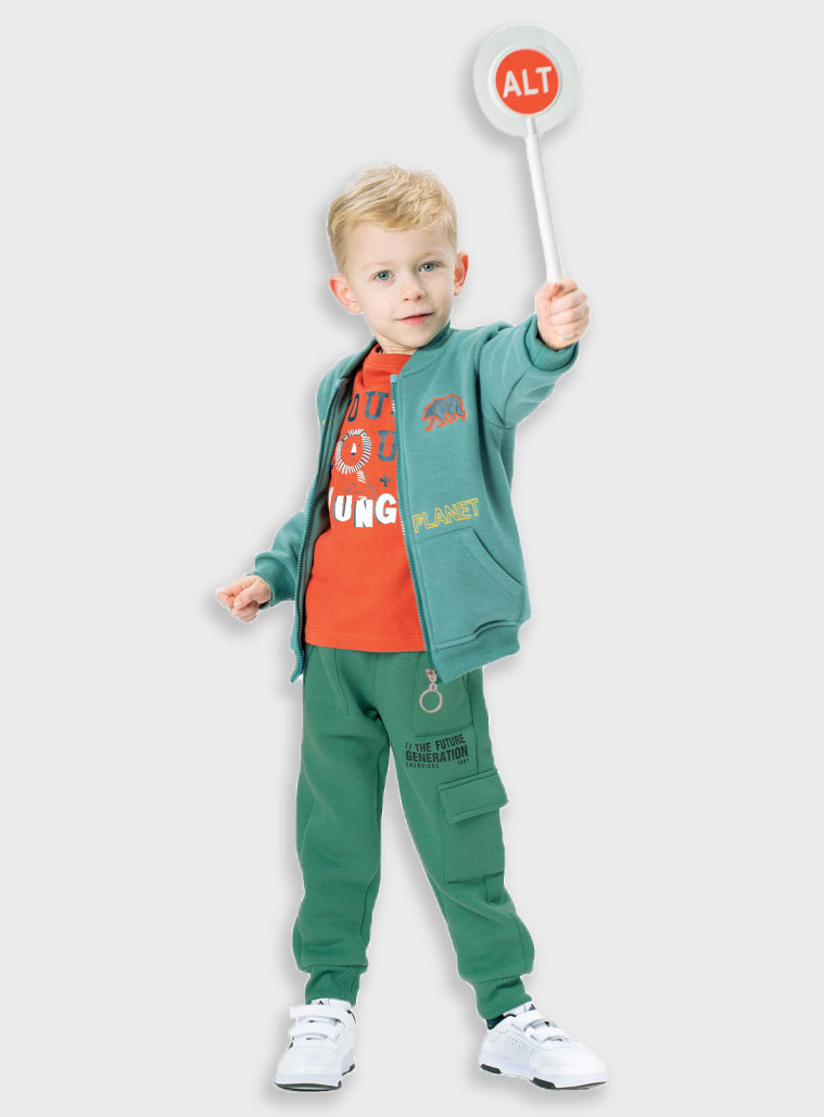 Fleece sweatpants for boys | DESERT GREEN Fleece sweatpants for boys | DESERT GREEN