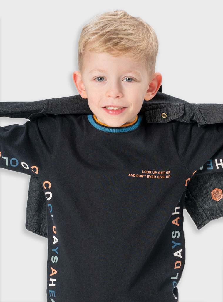 Μακό μακρυμάνικο για αγόρι | ΜΑΥΡΟ