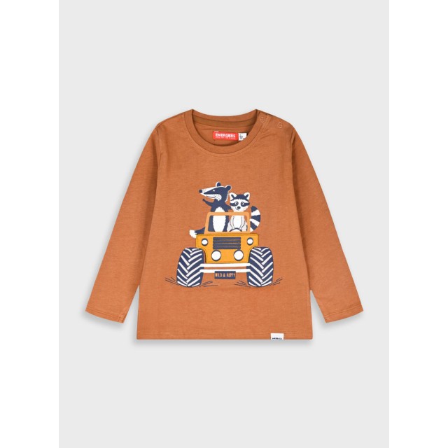 Long sleeve jersey shirt for boys | CHOCOLATE