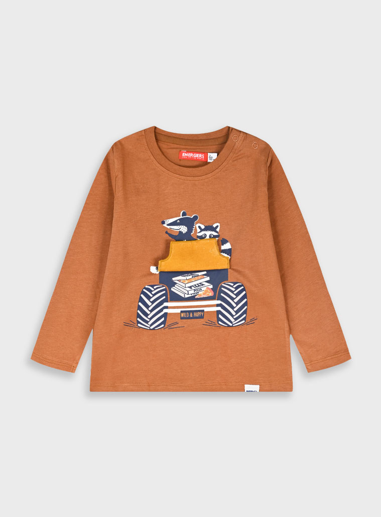 Long sleeve jersey shirt for boys | CHOCOLATE Long sleeve jersey shirt for boys | CHOCOLATE