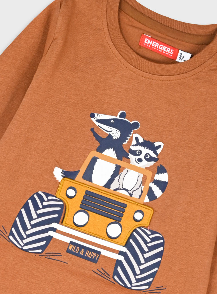 Long sleeve jersey shirt for boys | CHOCOLATE Long sleeve jersey shirt for boys | CHOCOLATE