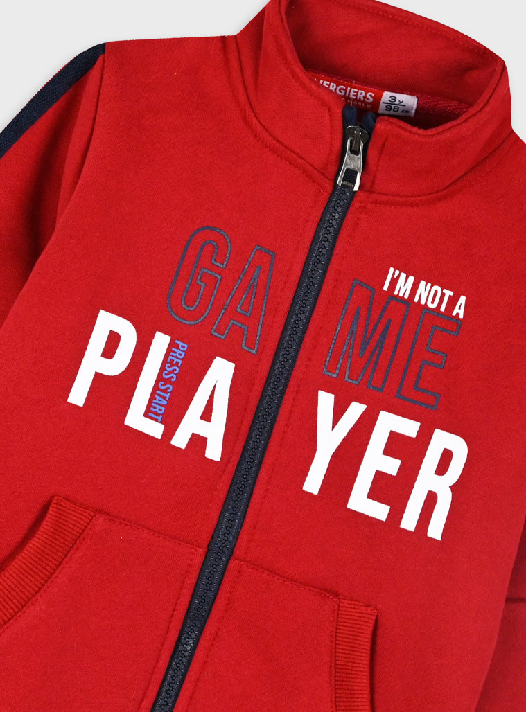 Fleece tracksuit with jacket for boys | NAVY