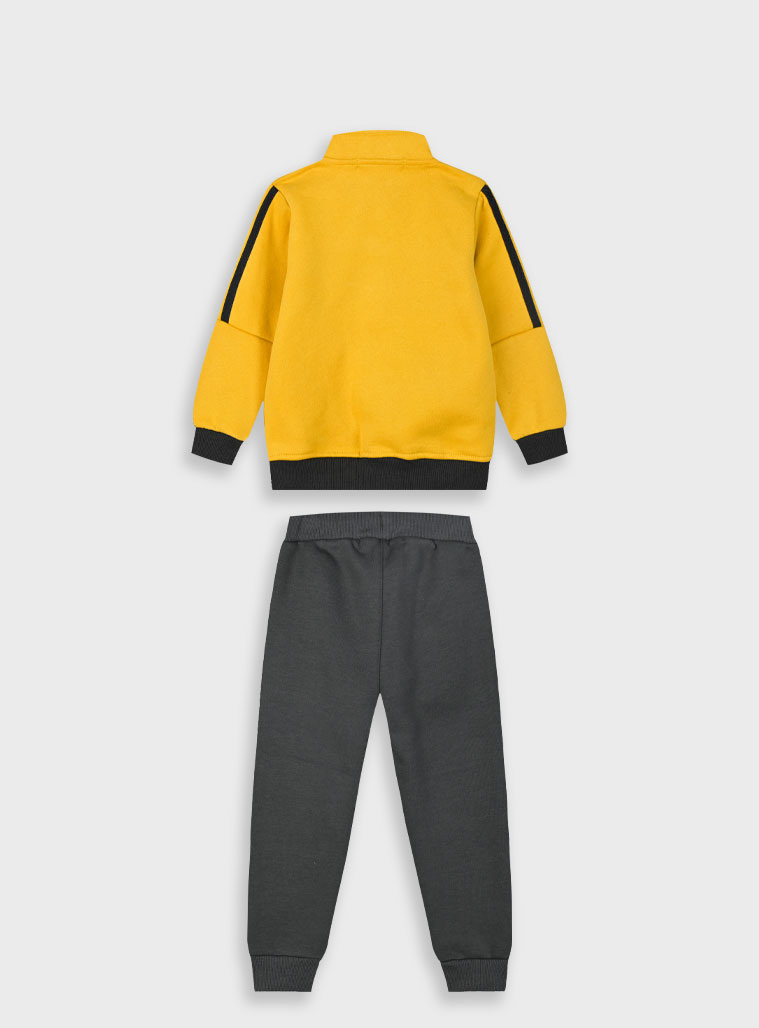 Fleece tracksuit with jacket for boys | ANTHRACITE
