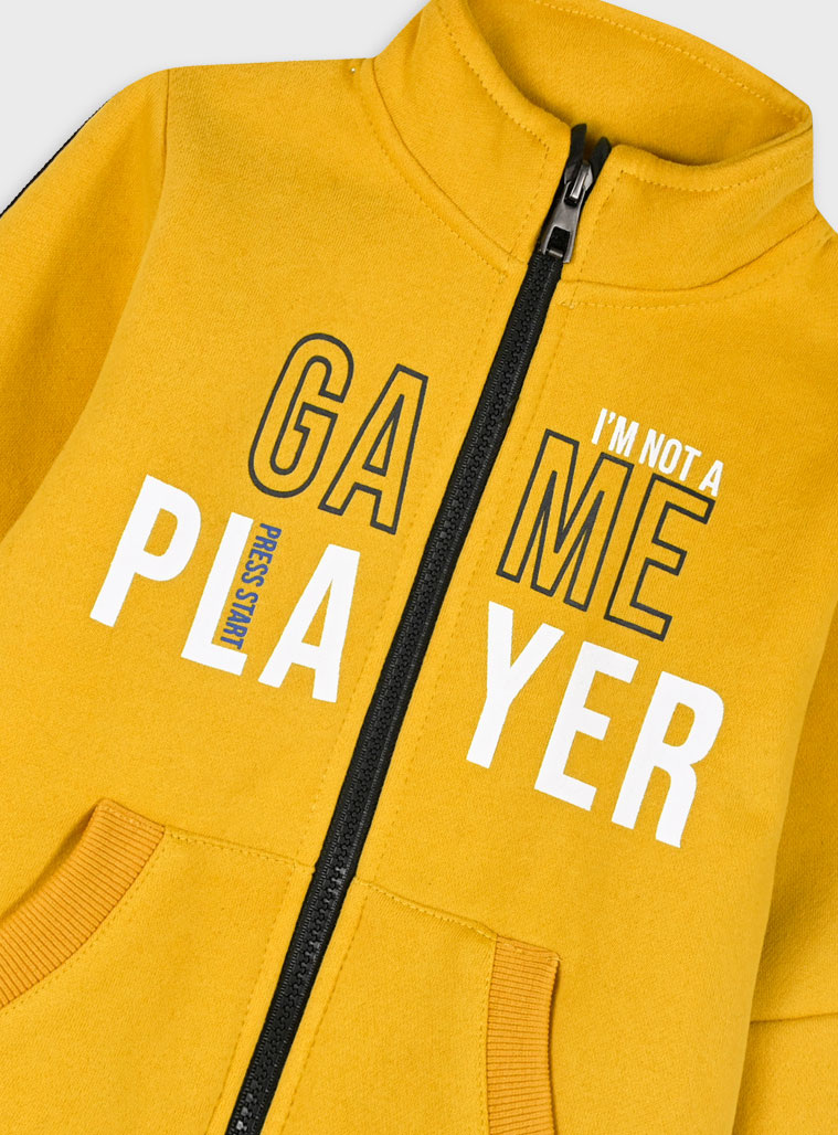 Fleece tracksuit with jacket for boys | ANTHRACITE