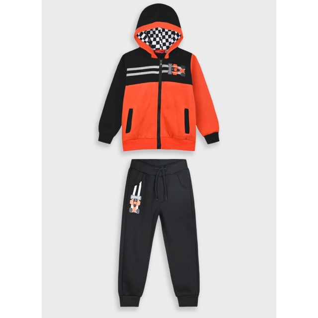 Φόρμα φούτερ με ζακέτα για αγόρι | ΜΑΥΡΟ
