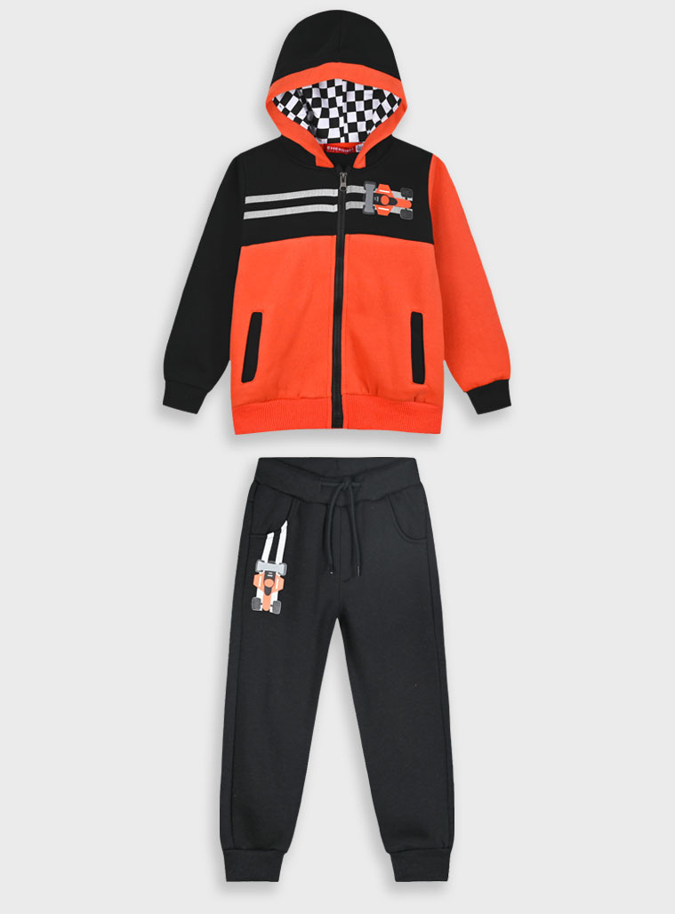 Φόρμα φούτερ με ζακέτα για αγόρι | ΜΑΥΡΟ