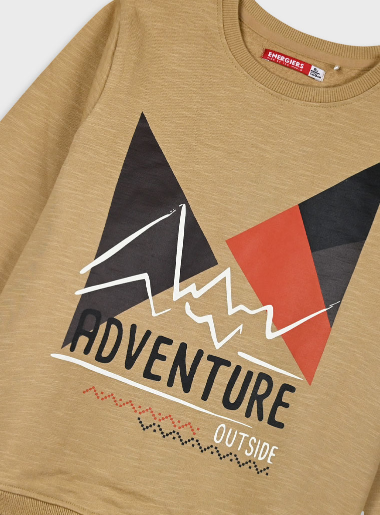 Fleece sweatshirt for boys | BEIGE