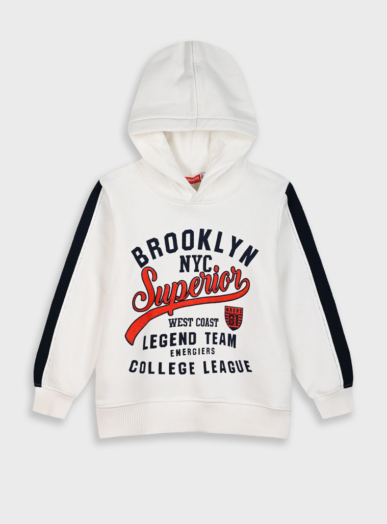 Φούτερ μπλούζα με κουκούλα για αγόρι | ΕΚΡΟΥ