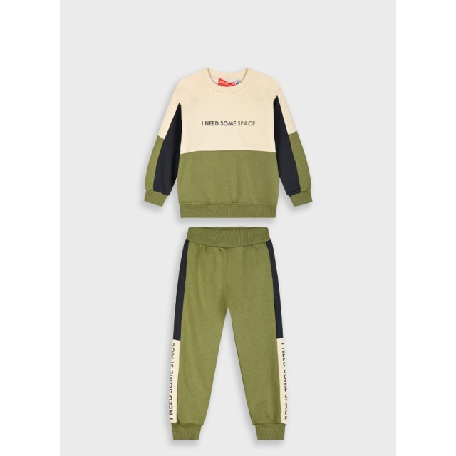 Fleece tracksuit set for boys | KHAKI