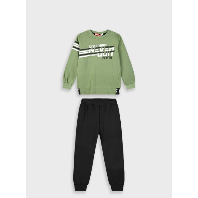Fleece tracksuit set for boys | KHAKI