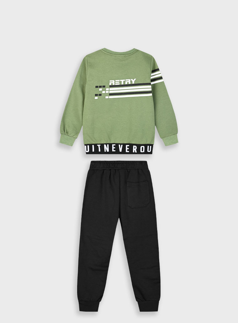 Fleece tracksuit set for boys | KHAKI