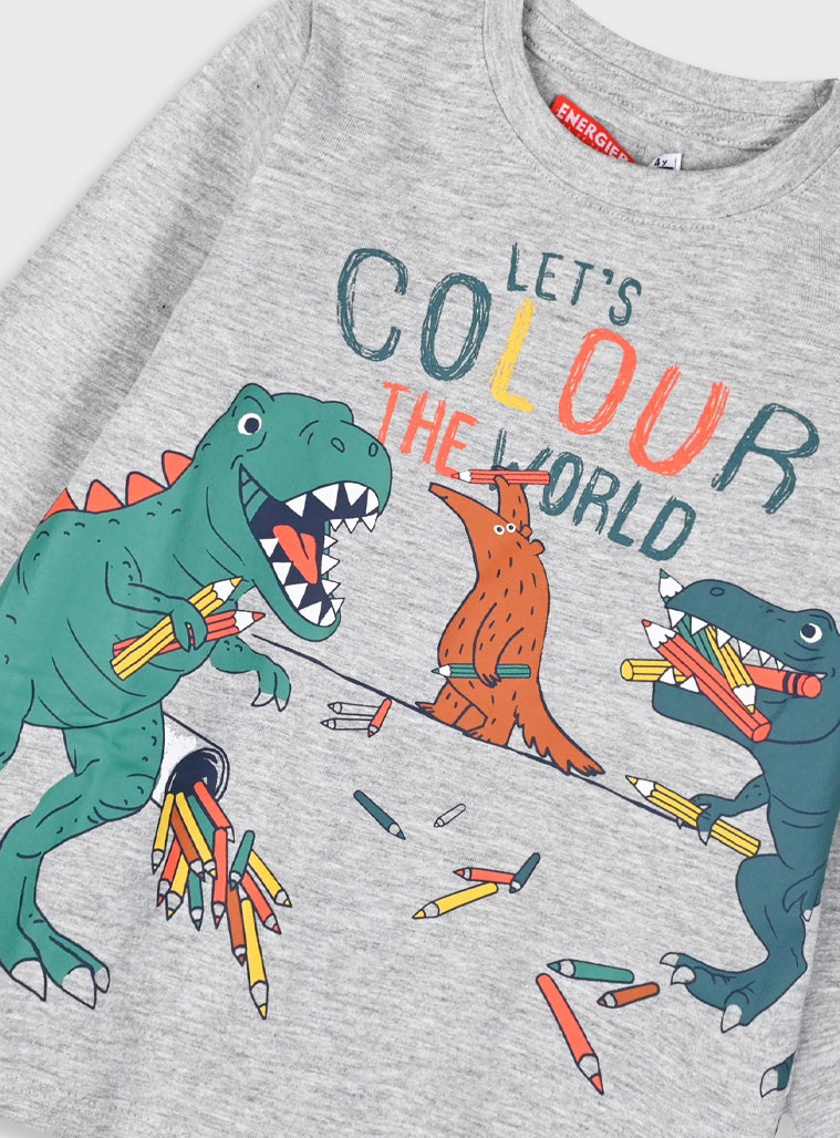 Long sleeve jersey shirt for boys | GREY MELANGE