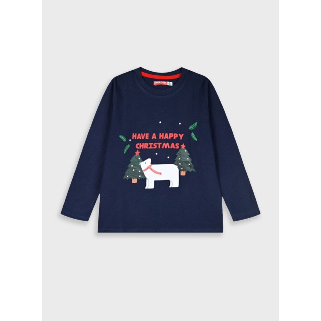 Christmas longsleeved t-shirt | NAVY