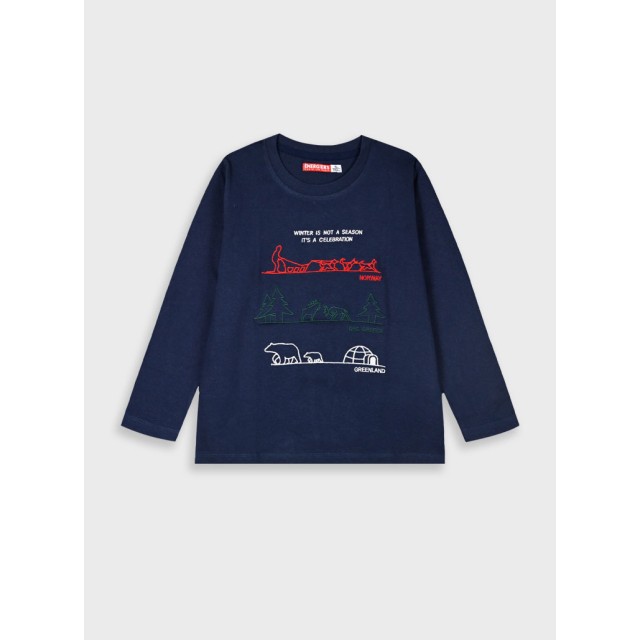 Christmas longsleeved t-shirt | NAVY